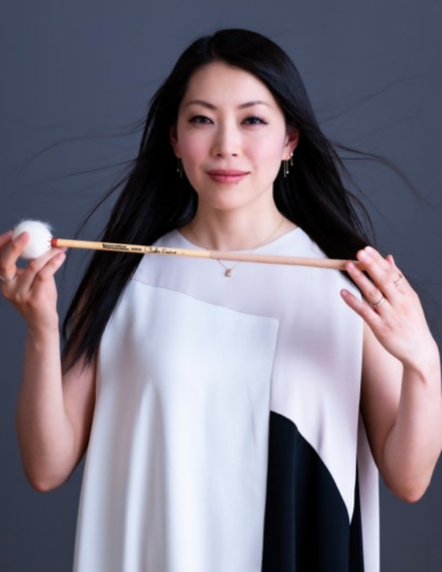 Eriko Daimo holds percussion mallet