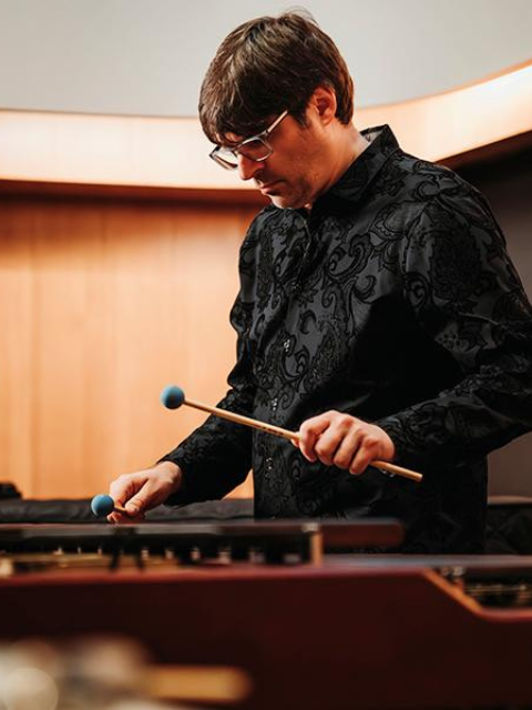 Nicholas Papador with the Heartland Marimba Quartet