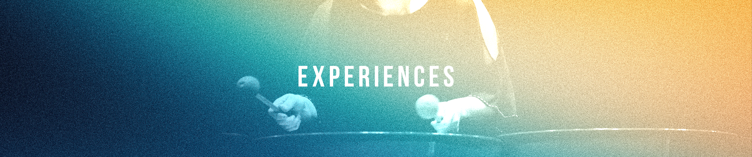 Website header with the text "Experiences"