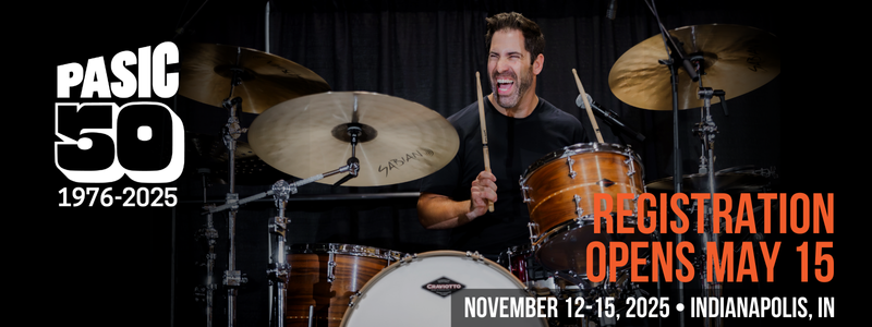 Jake Sommers gives a clinic at a past PASIC percussion conference
