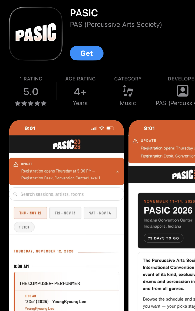 Screengrab of veiw of PASIC app in the App store