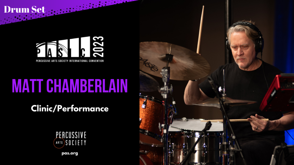 Matt Chamberlain pictured during his clinic at PASIC 2023 for this video thumbnail image.
