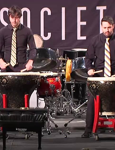 University of Iowa East West Percussion Ensemble: Steel Band and Chinese Percussion, directors Dan Moore and Aaron Ziegler