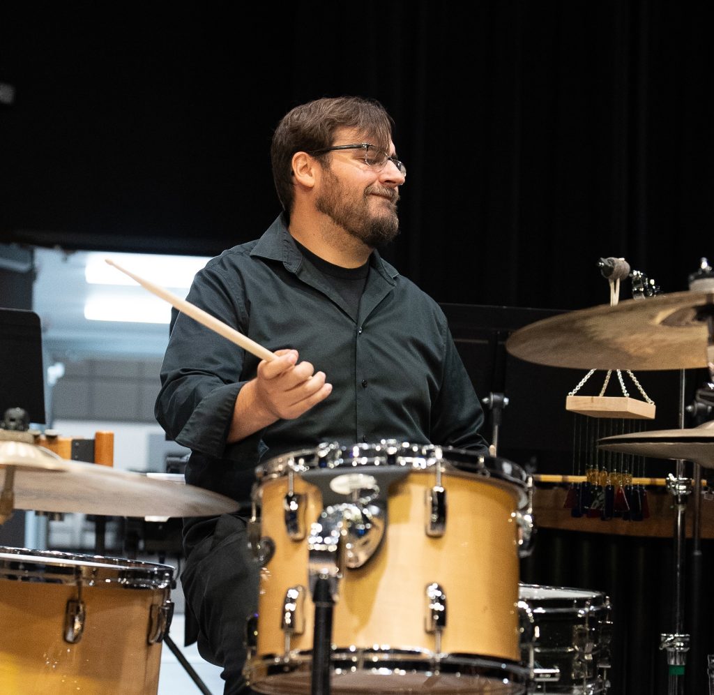 Brant Blackard sitting behind a drumset