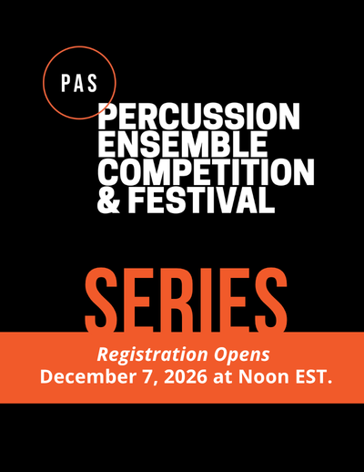 PAS Percussion Ensemble Competition & Festival Series text over black
